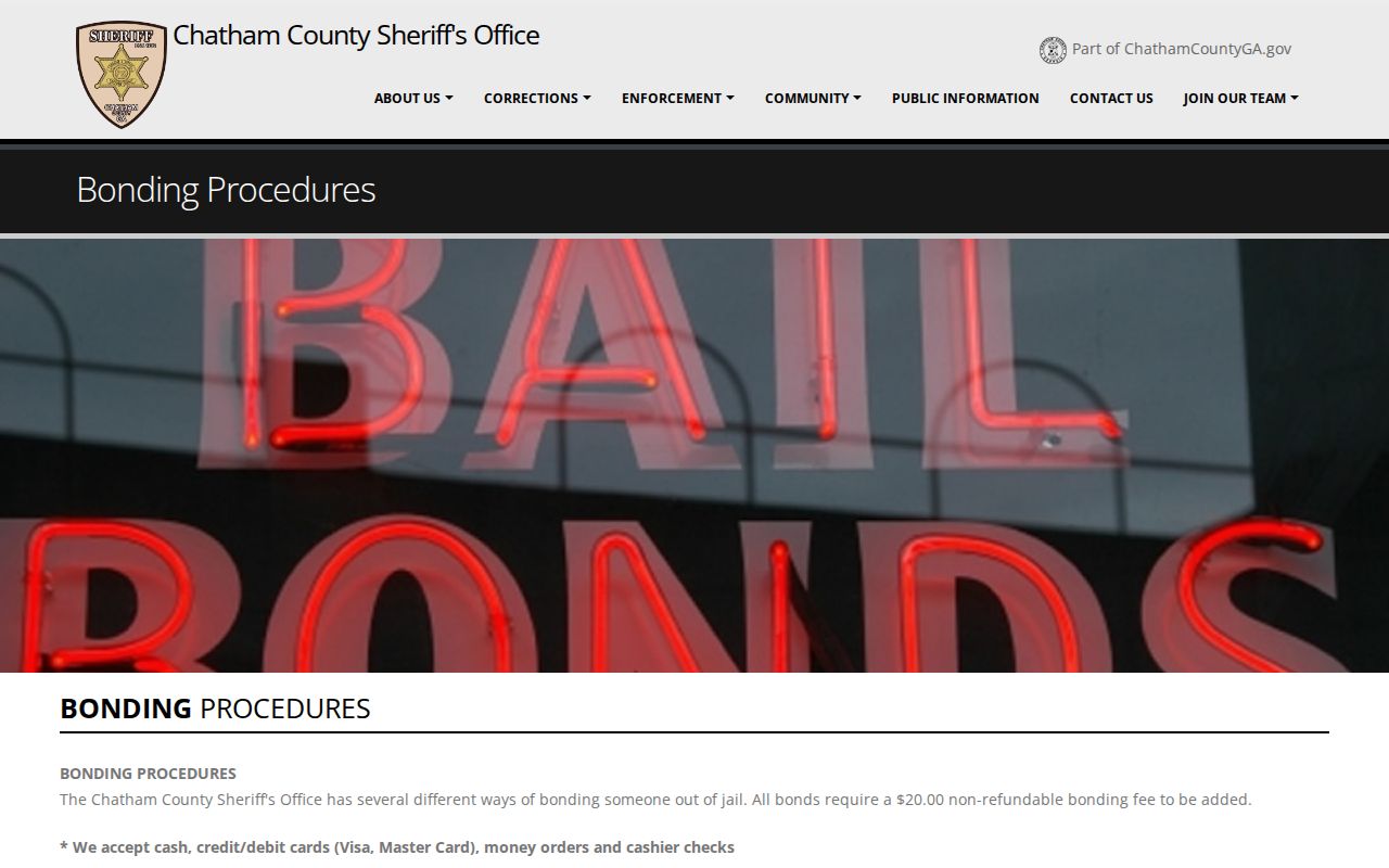 Chatham County bond release procedures